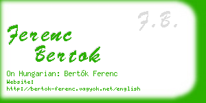 ferenc bertok business card